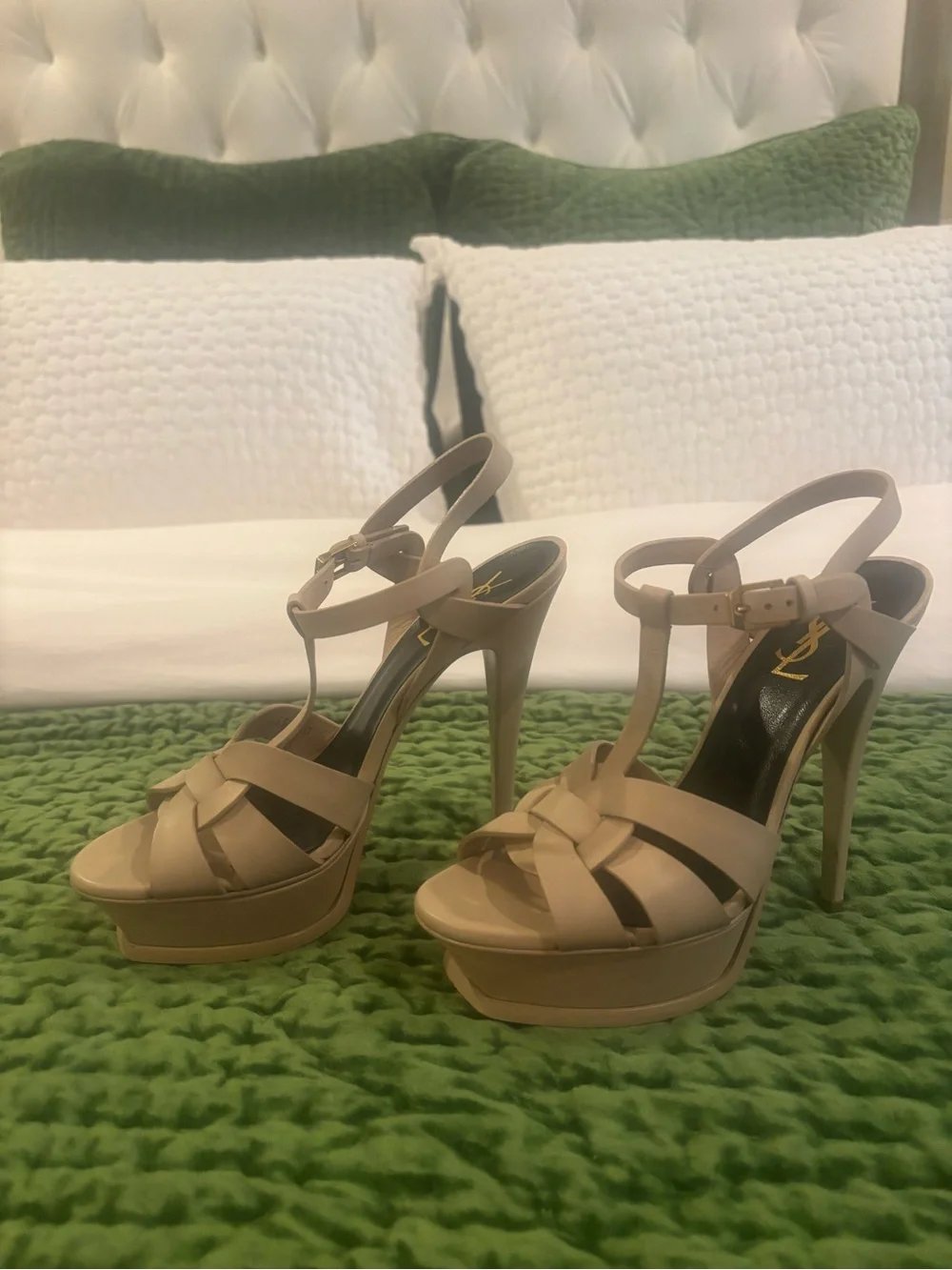 Saint Laurent Tribute 105 Nude Heel SZ 38.5